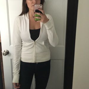 Juicy Couture White velour hoodie w/ back design